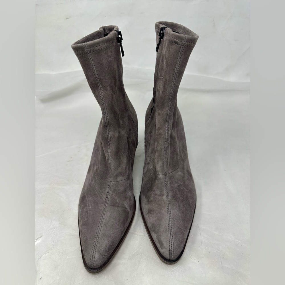 Vince Taupe Suede Heeled Boots Size 7 - Picture 3 of 11